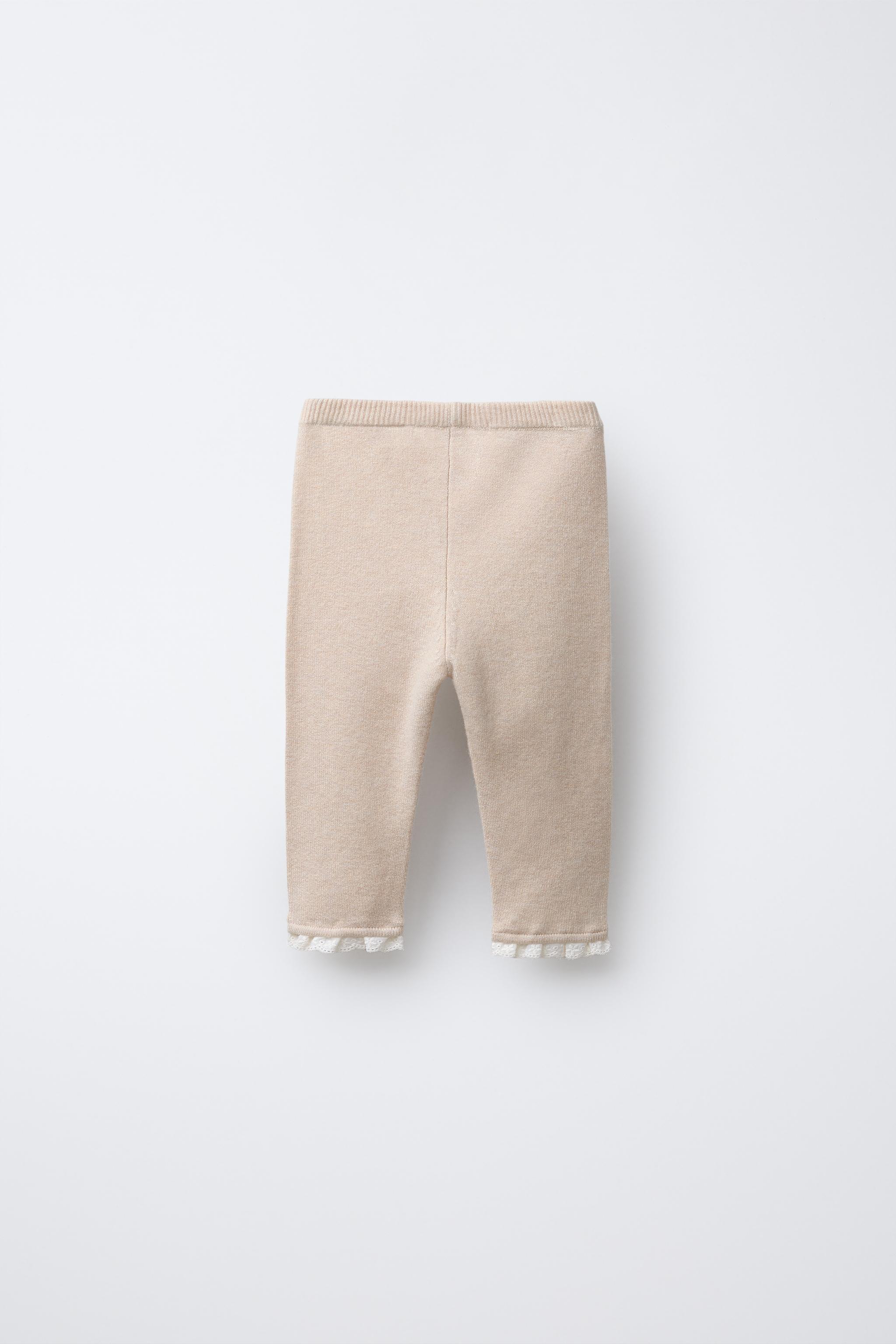 LACE TRIM KNIT LEGGINGS